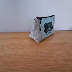 BORDER COLLIE Embroidered Medium cosmetic bag pouch Dog Lover 1