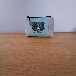 BORDER COLLIE Embroidered Medium cosmetic bag pouch Dog Lover