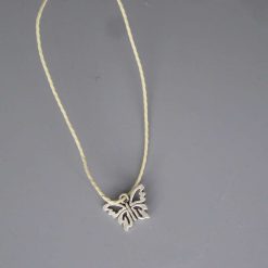 Boho cream butterfly Corded Necklace necklace length 42cm pendant W13mmx L10mm
