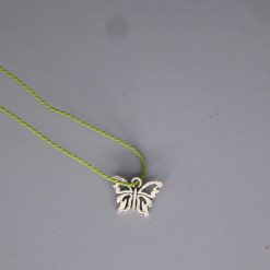 Boho green butterfly Corded Necklace necklace length 42cm pendant W13mmx L10mm