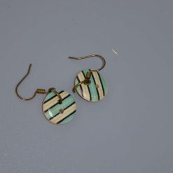 patterned button earrings length 15mm width 15mm