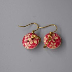 patterned button earrings length 15mm width 15mm