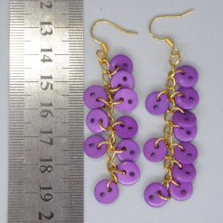 purple button earrings length 48mm width 21mm 1