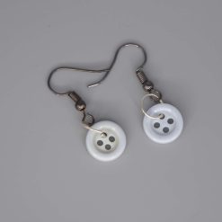 blue button earrings length 10mm width 10mm