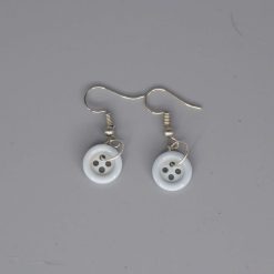 blue button earrings length 10mm width 10mm