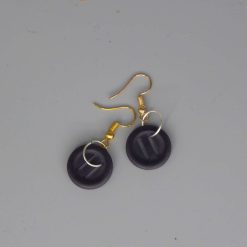 dark blue button earrings length 17mm width 17mm