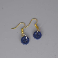 blue button earrings length 11mm width 11mm