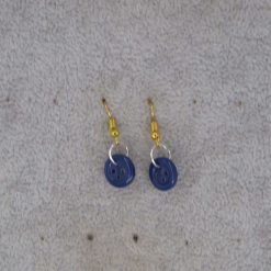 blue button earrings length 11mm width 11mm 1