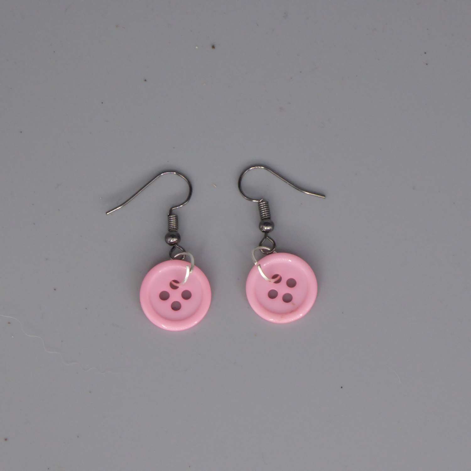 pink button earrings length 13mm width 13mm pink button earrings length 13mm width 13mm