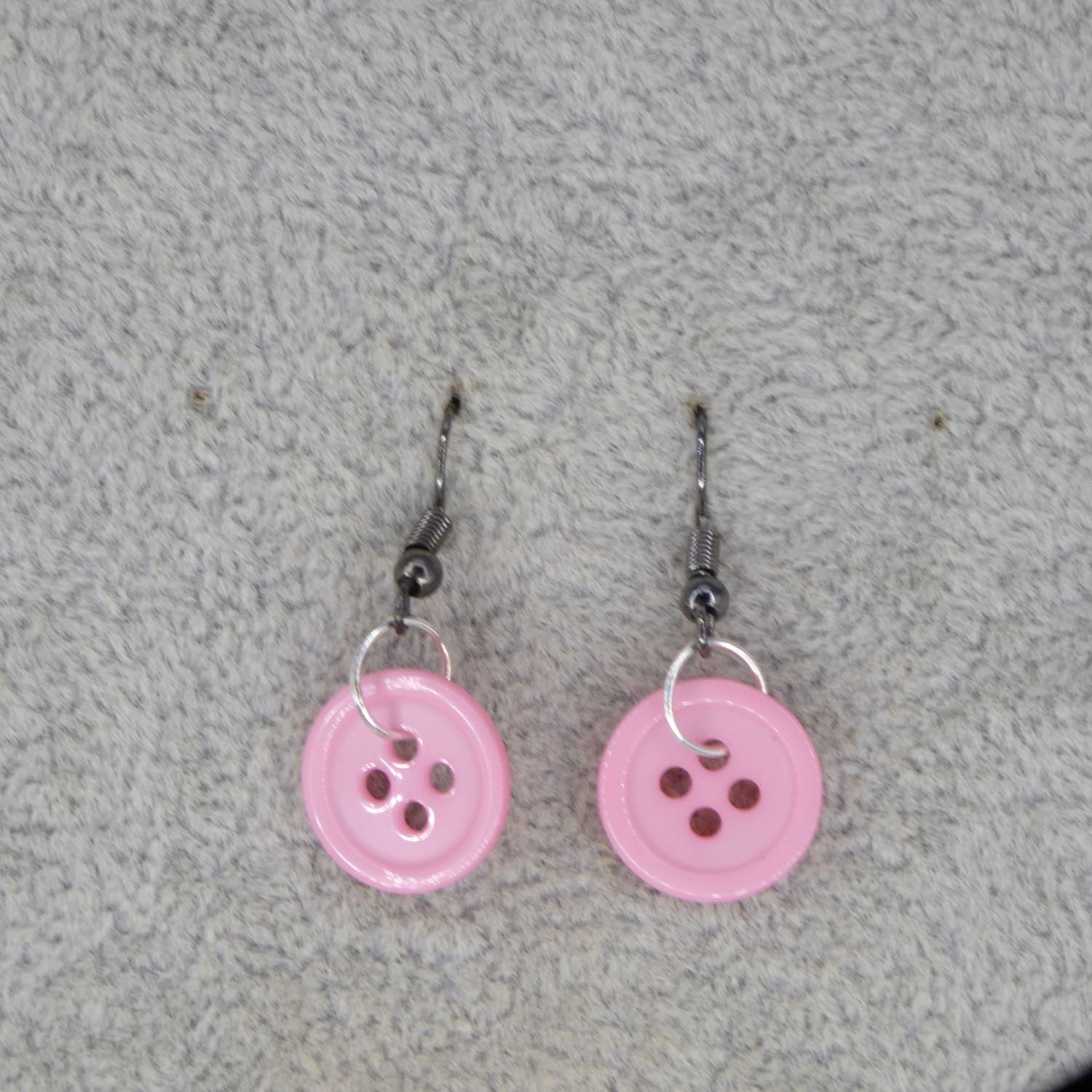 pink button earrings length 13mm width 13mm pink button earrings length 13mm width 13mm