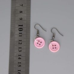 pink button earrings length 13mm width 13mm 1 pink button earrings length 13mm width 13mm 1