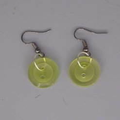 green button earrings length 18mm width 18mm