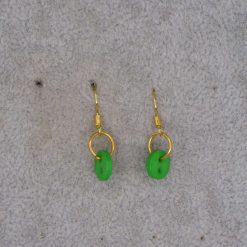 green button earrings length 7mm width 7mm 1 green button earrings length 7mm width 7mm 1