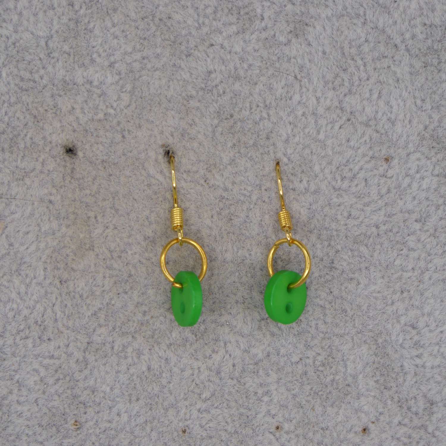green button earrings length 7mm width 7mm green button earrings length 7mm width 7mm