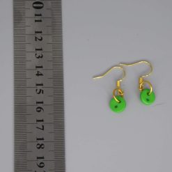 green button earrings length 7mm width 7mm 2 green button earrings length 7mm width 7mm 2
