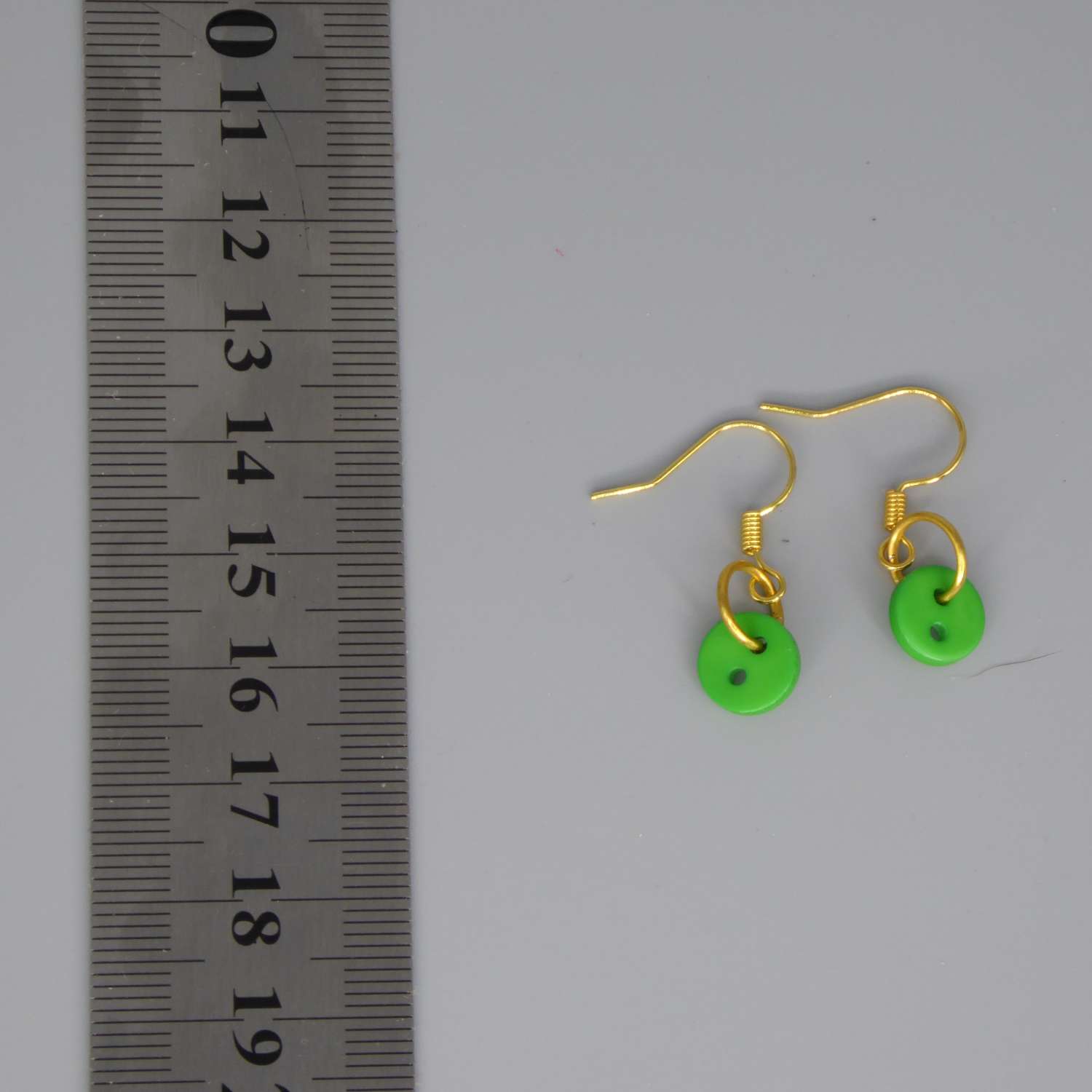 green button earrings length 7mm width 7mm green button earrings length 7mm width 7mm