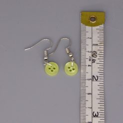 green button earrings length 7mm width 7mm 1