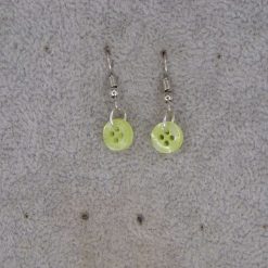 green button earrings length 7mm width 7mm 2