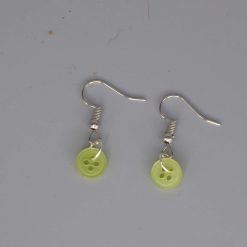 green button earrings length 7mm width 7mm