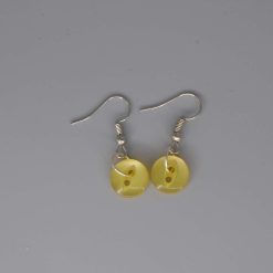 yellow button earrings length 8mm width 8mm