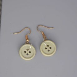 grey button earrings length 18mm width 18mm