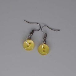 yellow button earrings length 8mm width 8mm