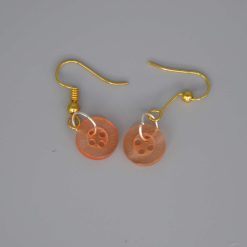 orange button earrings length 10mm width 10mm