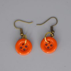 orange button earrings length 15mm width 15mm