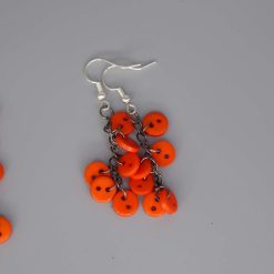 orange button earrings length 27mm width 21mm