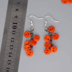 orange button earrings length 27mm width 21mm 1