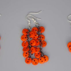 orange button earrings length 34mm width 23mm