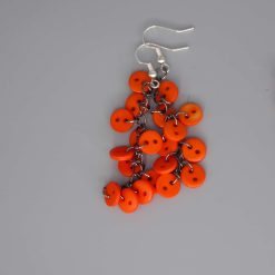 orange button earrings length 39mm width 24mm