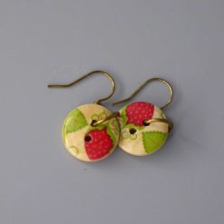 patterned button earrings length 15mm width 15mm