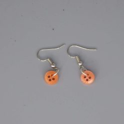 orange button earrings length 7mm width 7mm