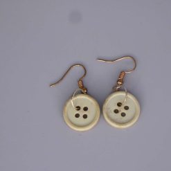 grey button earrings length 18mm width 18mm