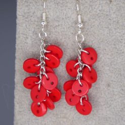 red button earrings length 40mm width 23mm 1 red button earrings length 40mm width 23mm 1