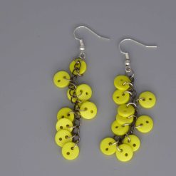 yellow button earrings length 51mm width 25mm