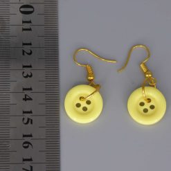 yellow button earrings length 15mm width 15mm 1 yellow button earrings length 15mm width 15mm 1