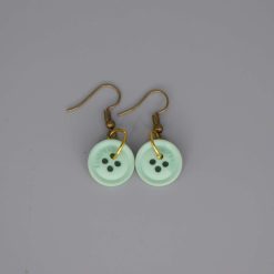 blue button earrings length 14mm width 14mm