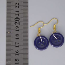 blue button earrings length 18mm width 18mm 2 blue button earrings length 18mm width 18mm 2