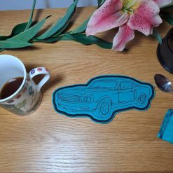 SPORTS CAR DESIGN Shaped Large Drinks Coaster, Mug rug