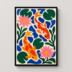 Cartoon Karp Wall Art Poster Print