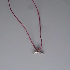 Boho red Corded Necklace bird necklace length 42cm pendant W11mm L16mm