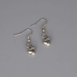 silver plated heart dangle earrings length 10mm width 8mm