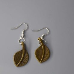 bronze leaf earrings length 26mm width 16mm