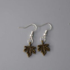 bronze leaf earrings length 15mm width 13mm