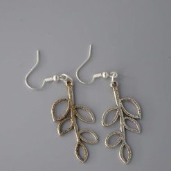silver leaf earrings length 25mm width 20mm