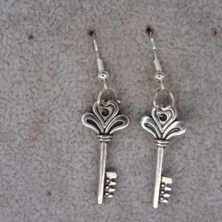 silver key earrings length 27mm width 12mm 2 silver key earrings length 27mm width 12mm 2