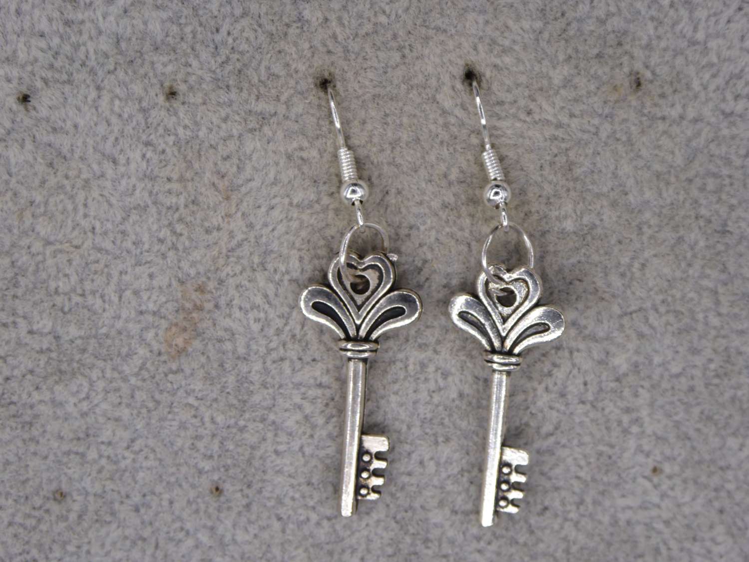 silver key earrings length 27mm width 12mm silver key earrings length 27mm width 12mm