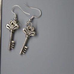 silver key earrings length 27mm width 12mm 1 silver key earrings length 27mm width 12mm 1
